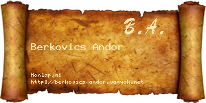Berkovics Andor névjegykártya